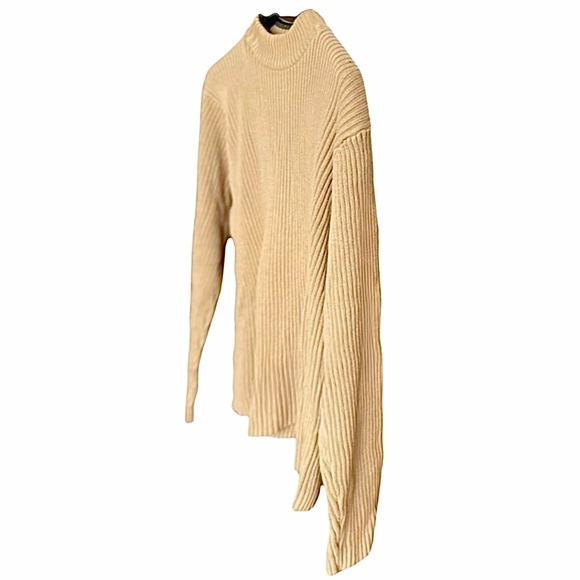 Claiborne | Merino Tan Ribbed Sweater | Mock Neck | Men’s Size Large | NWOT - Picture 2 of 7